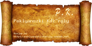 Peklyanszki Károly névjegykártya